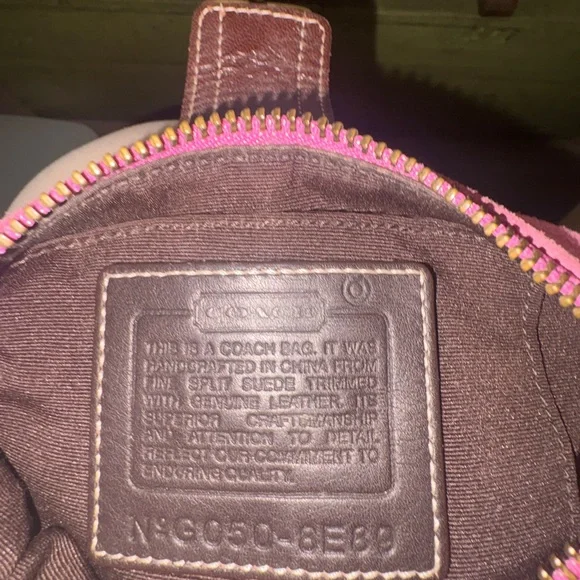 Coach Pink Suede Shoulder Bag - Picture 3 of 8